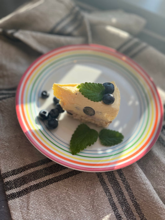 Blaubeertorte mit Dinkelpops-Boden